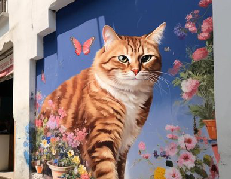 元谋自己绘制有个性的手绘墙