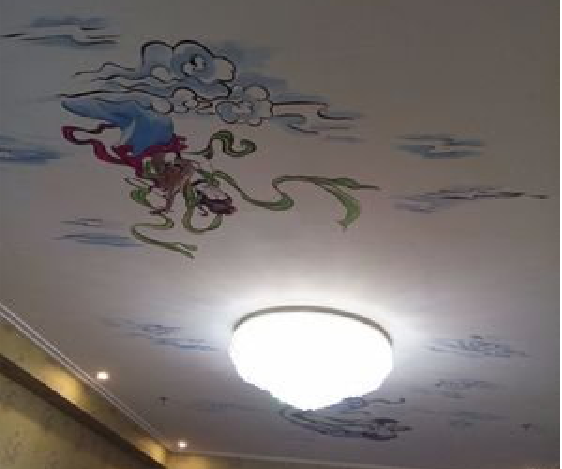 元谋如何快速绘制天花板上的手绘墙?