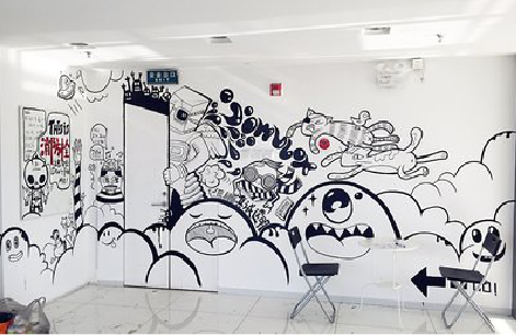 元谋手绘墙并非传统涂鸦。